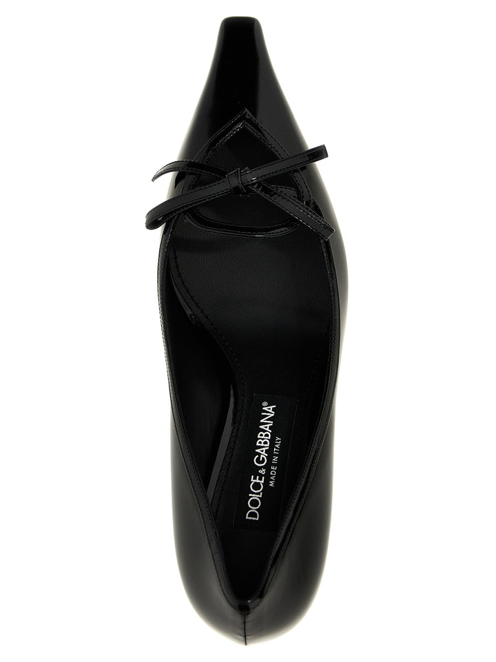 Women’s Dolce &amp; Gabbana Black Calfskin Mid Heel Pumps