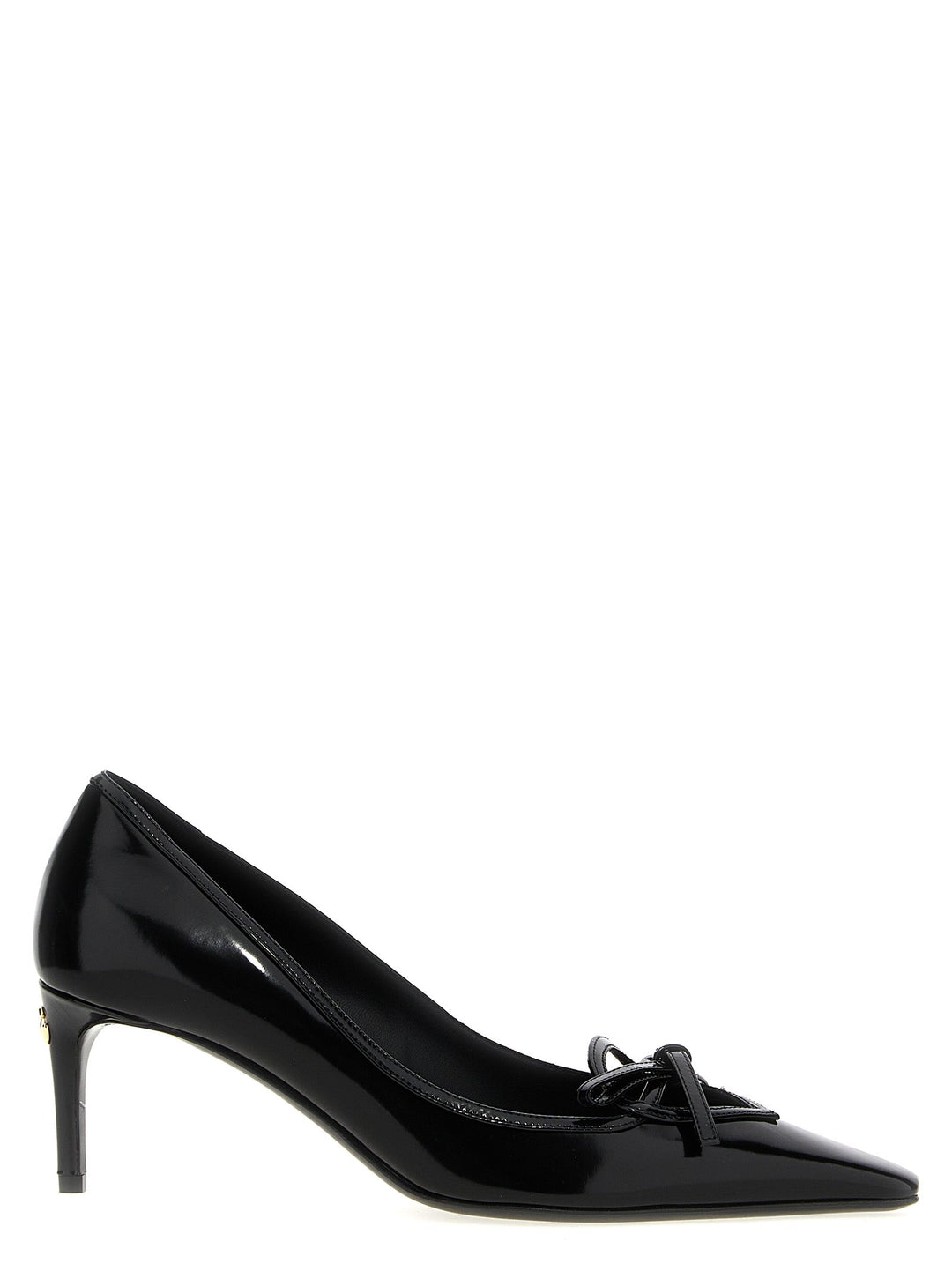 Women’s Dolce &amp; Gabbana Black Calfskin Mid Heel Pumps