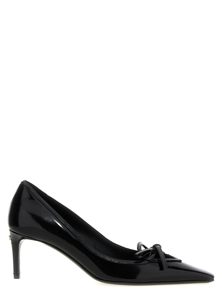 Women’s Dolce &amp; Gabbana Black Calfskin Mid Heel Pumps