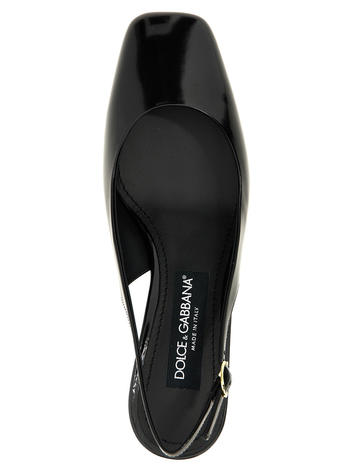Women’s Dolce &amp; Gabbana Black Calfskin Mid Heel Pumps