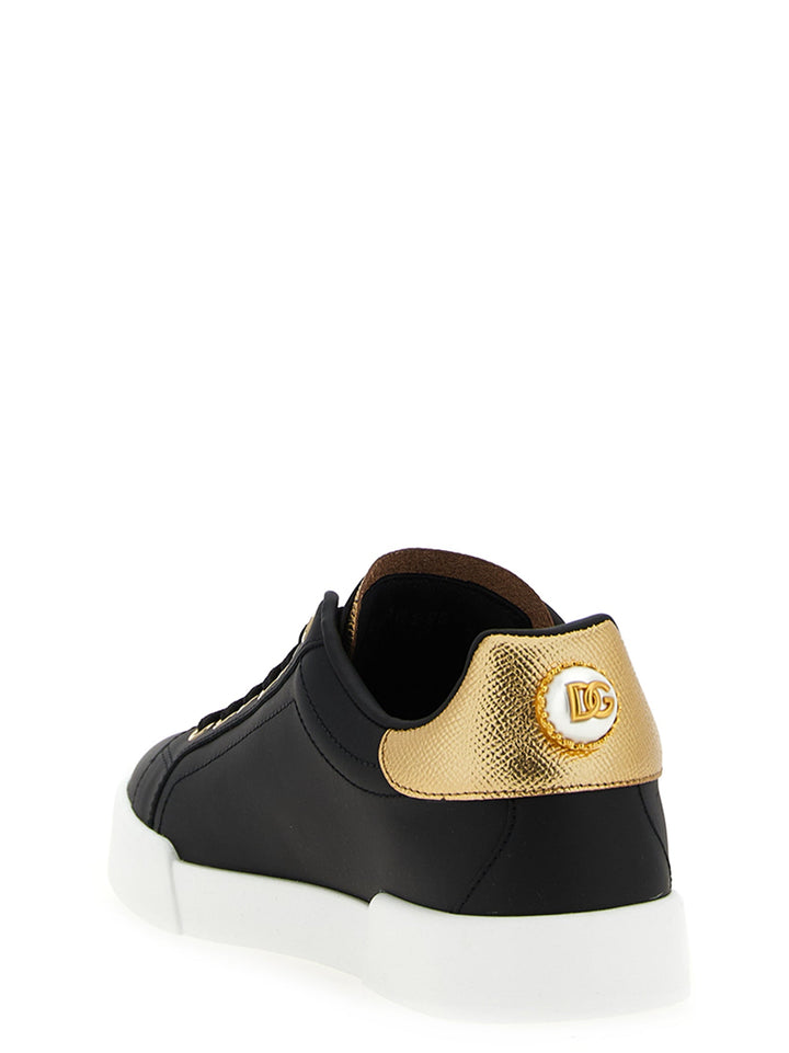 Dolce &amp; Gabbana Black Calfskin Sneakers