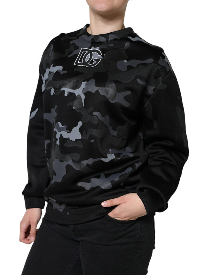 Women’s Dolce &amp; Gabbana Black Camouflage Round Neck Sweatshirt Sweater