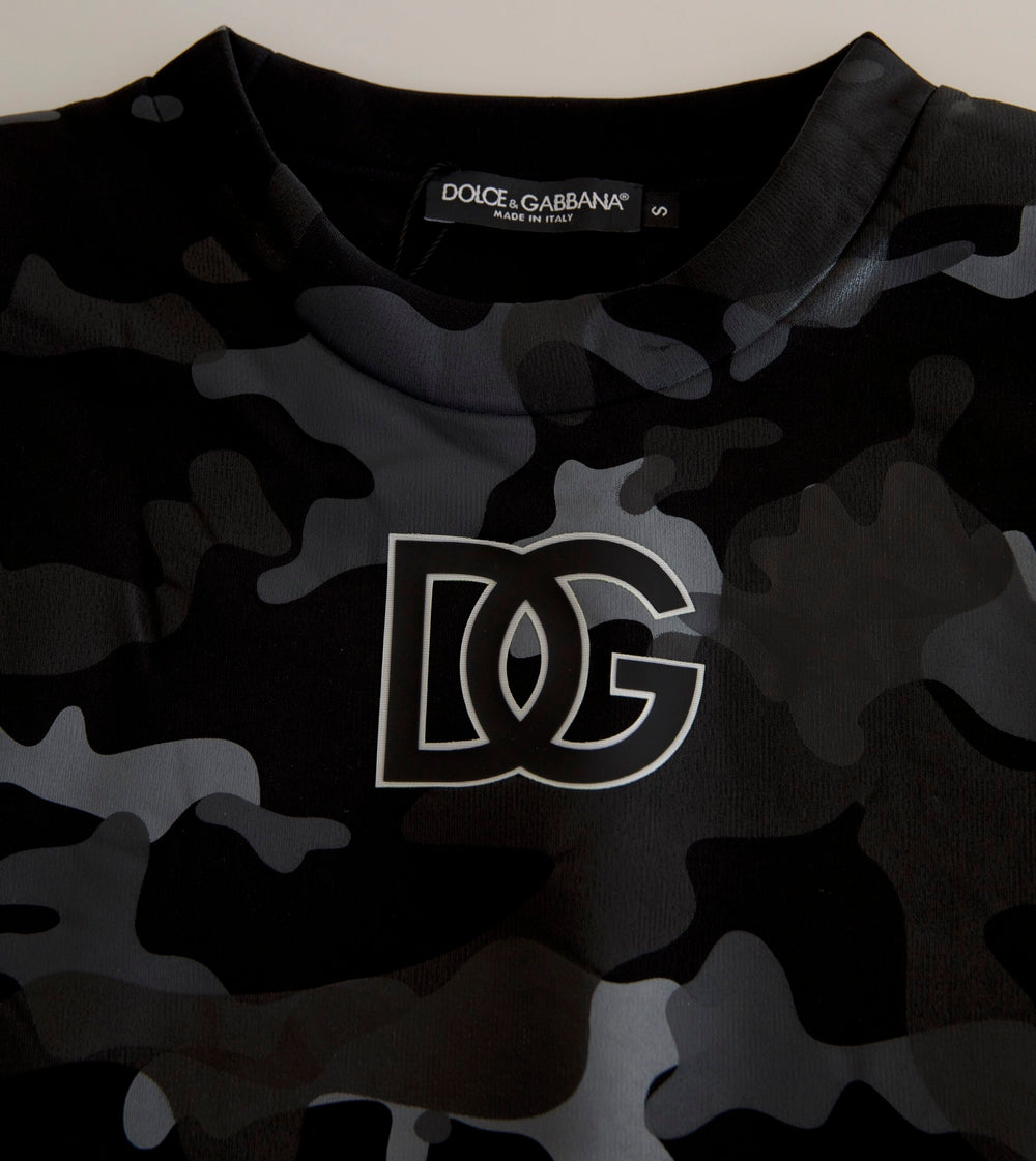 Women’s Dolce & Gabbana Black Camouflage Round Neck Sweatshirt Sweater