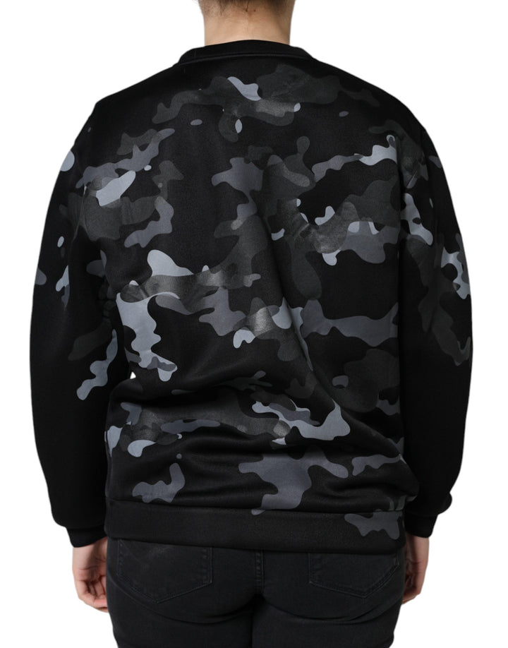 Women’s Dolce &amp; Gabbana Black Camouflage Round Neck Sweatshirt Sweater