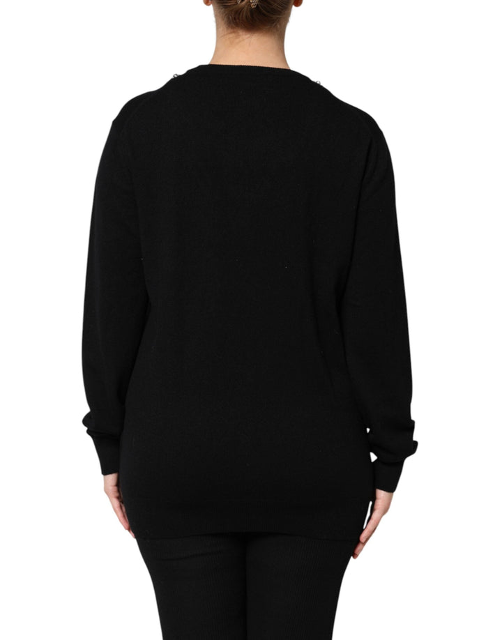 Women’s Dolce &amp; Gabbana Black Cashmere Crystal Embellished Sweater