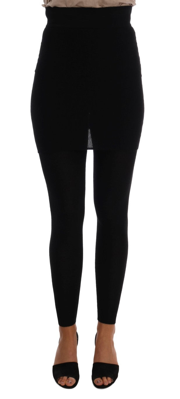 Women’s Dolce &amp; Gabbana Black Cashmere Silk Stretch Tights Stockings