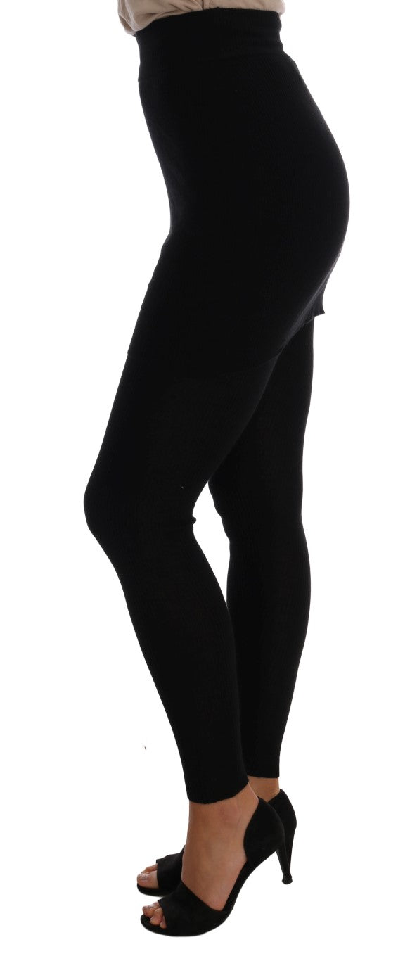Women’s Dolce &amp; Gabbana Black Cashmere Silk Stretch Tights Stockings
