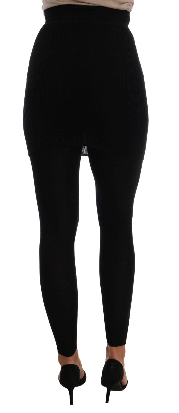 Women’s Dolce &amp; Gabbana Black Cashmere Silk Stretch Tights Stockings