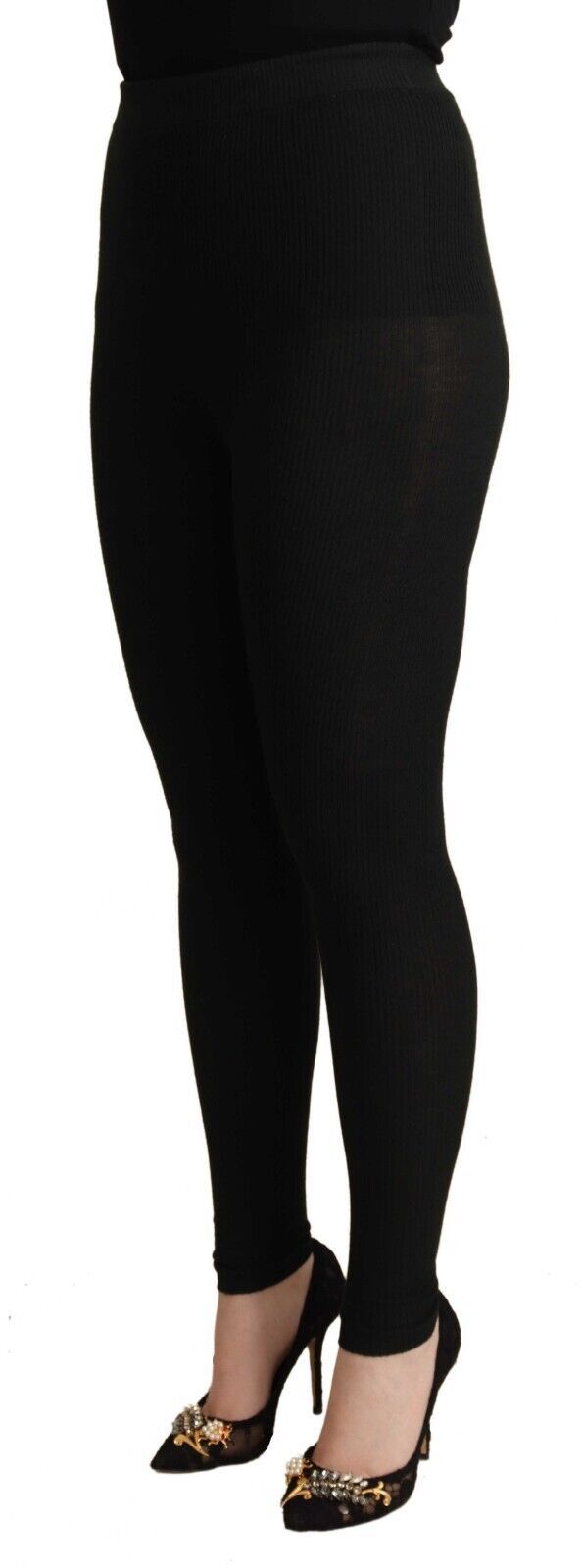 Women’s Dolce &amp; Gabbana Black Cashmere Stretch Waist Tights Pants