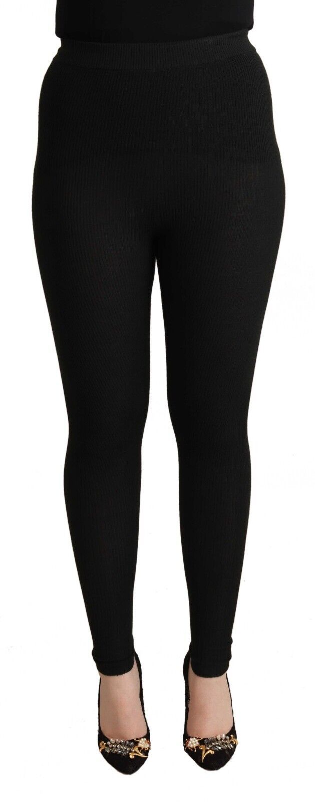 Women’s Dolce &amp; Gabbana Black Cashmere Stretch Waist Tights Pants
