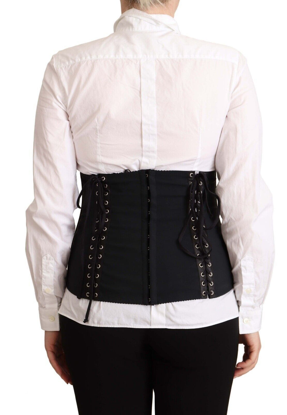 Women’s Dolce & Gabbana Black Corset Belt Stretch Waist Strap Top