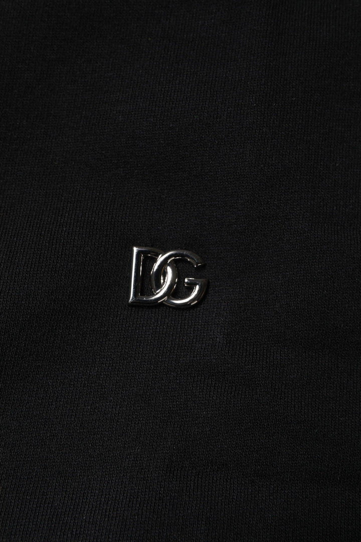 Women’s Dolce &amp; Gabbana Black Cotton Crew Neck Sweatshirt Sweater
