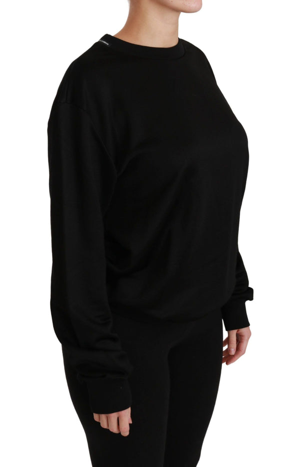 Women’s Dolce & Gabbana Black Cotton Crewneck Pullover Sweater