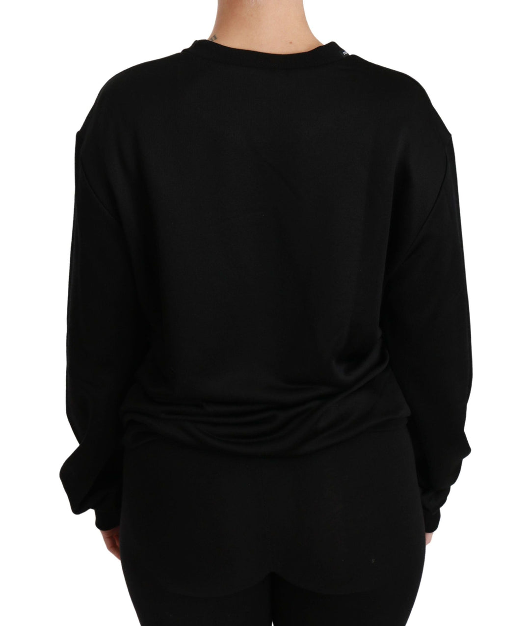 Women’s Dolce &amp; Gabbana Black Cotton Crewneck Pullover Sweater