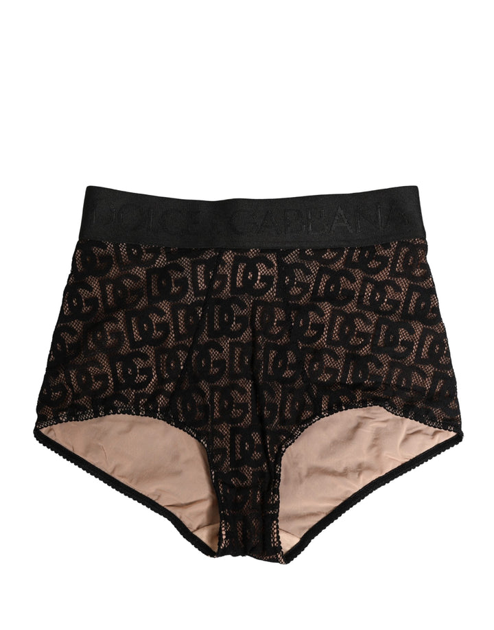 Women’s Dolce &amp; Gabbana Black Cotton Dg Logo High Waist Girdle Underwear