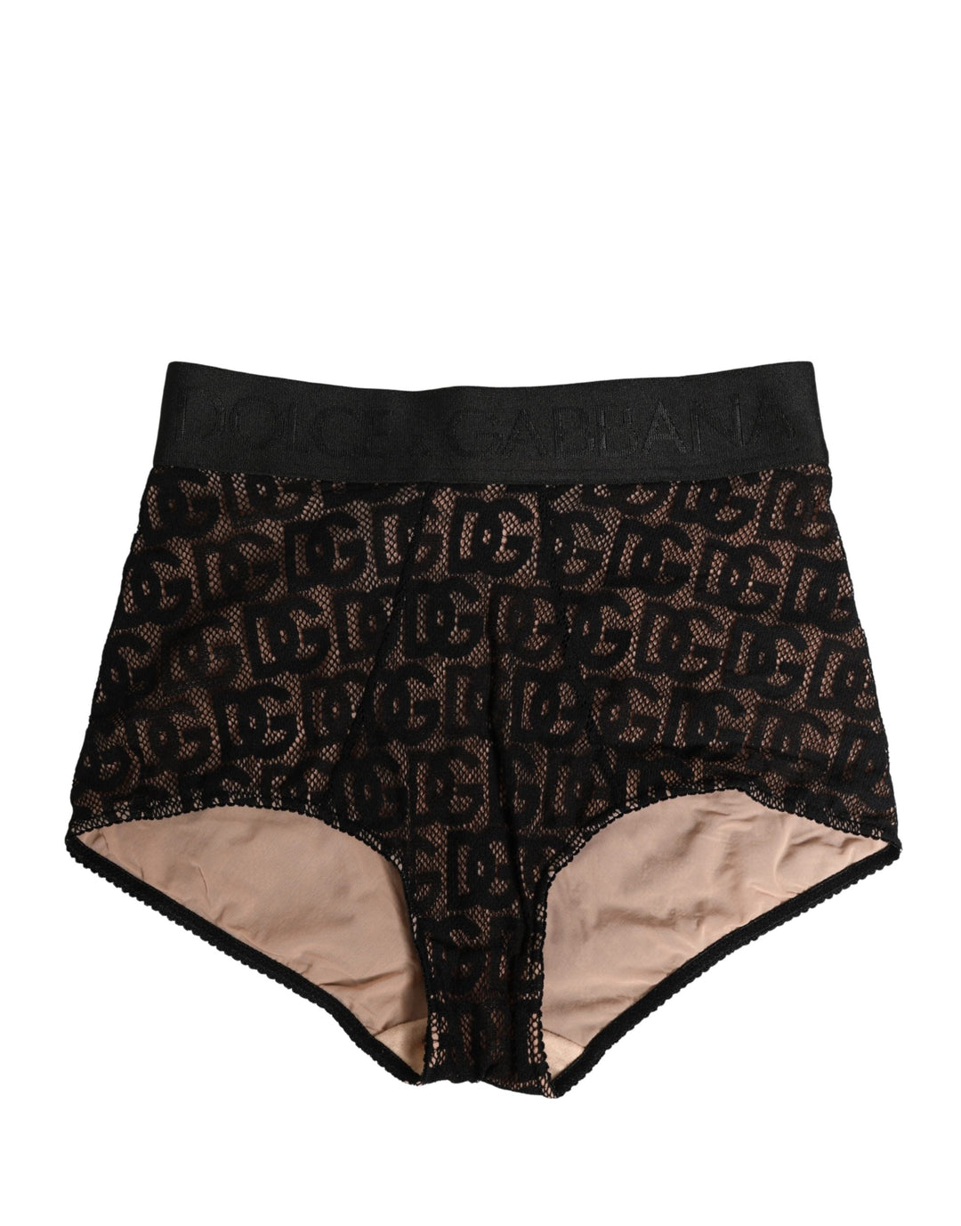 Women’s Dolce &amp; Gabbana Black Cotton Dg Logo High Waist Girdle Underwear