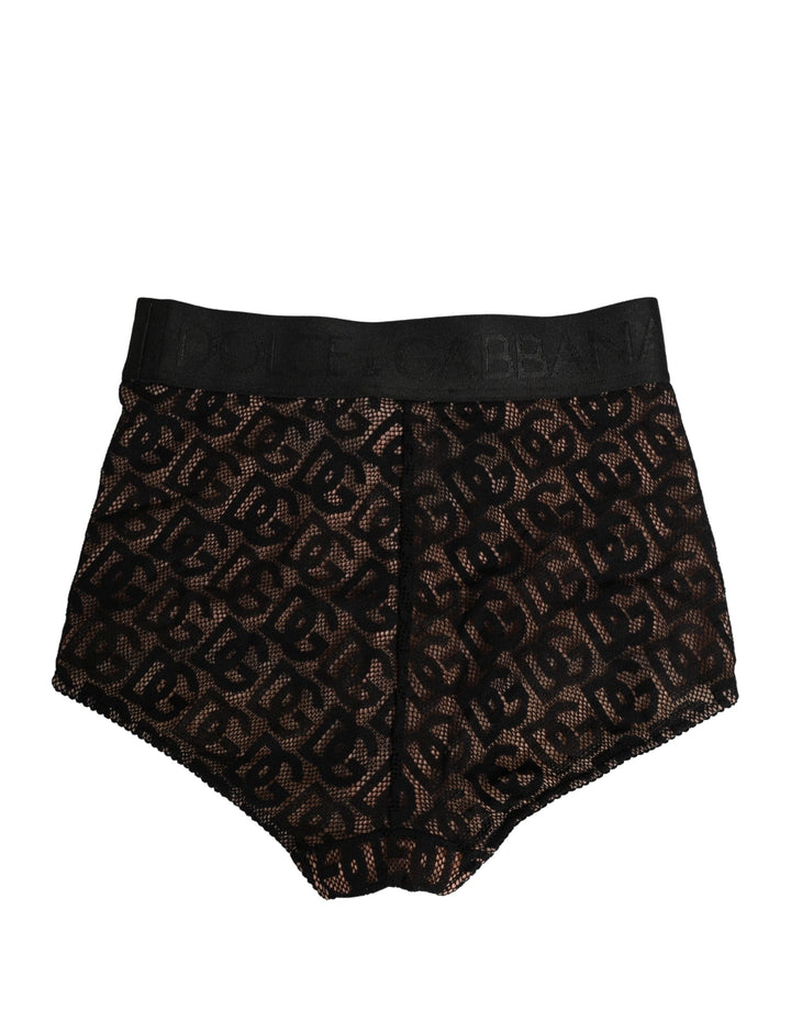 Women’s Dolce &amp; Gabbana Black Cotton Dg Logo High Waist Girdle Underwear
