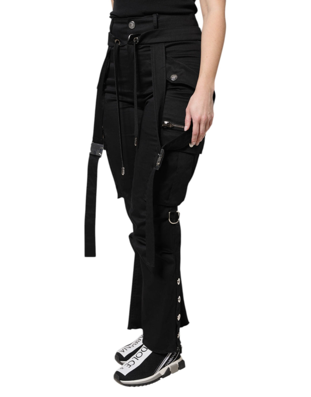 Women’s Dolce &amp; Gabbana Black Cotton High Waist Cargo Pants