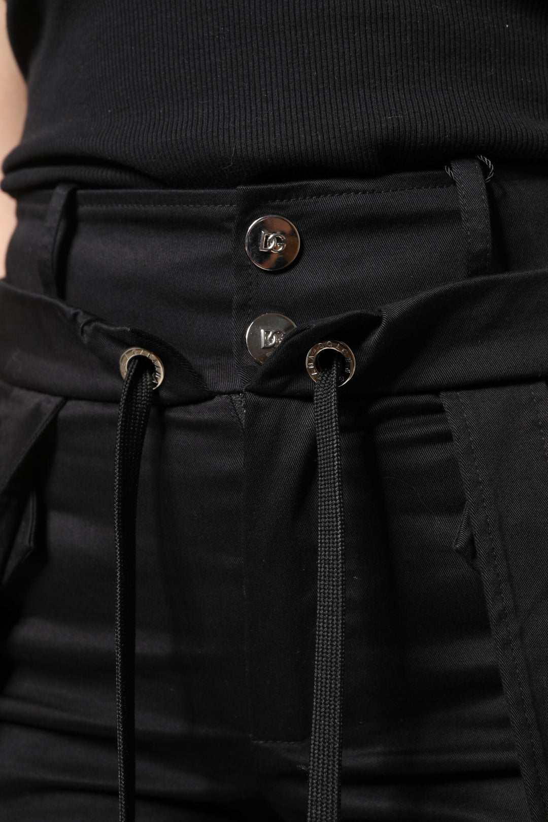 Women’s Dolce &amp; Gabbana Black Cotton High Waist Cargo Pants