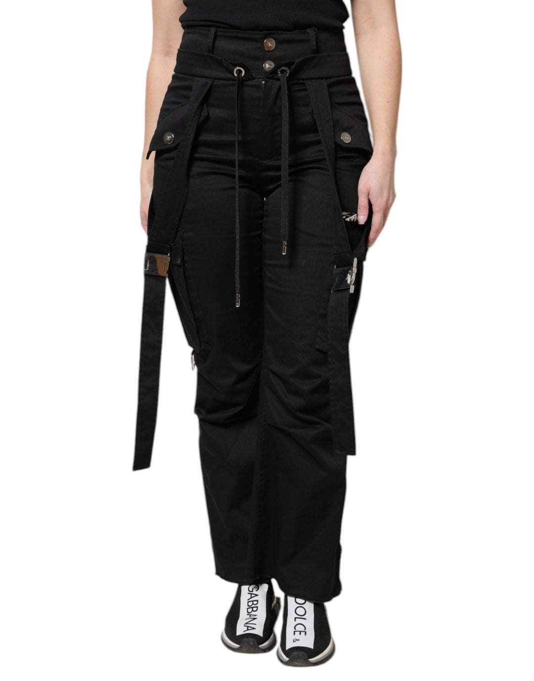 Women’s Dolce &amp; Gabbana Black Cotton High Waist Cargo Pants