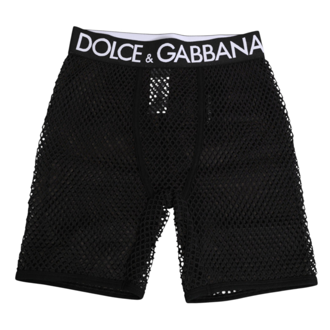 Women’s Dolce &amp; Gabbana Black Cotton Logo Shorts Midi Trouser Underwear