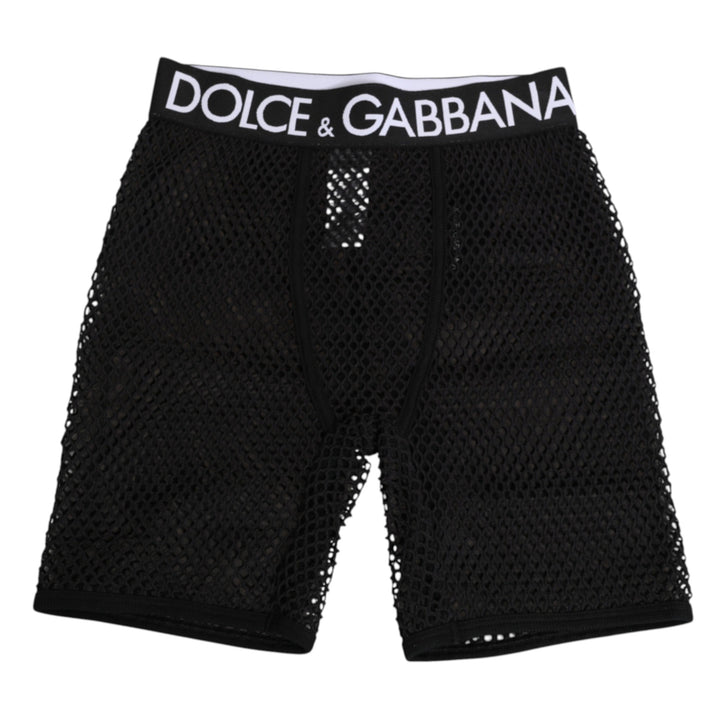 Women’s Dolce &amp; Gabbana Black Cotton Logo Shorts Midi Trouser Underwear