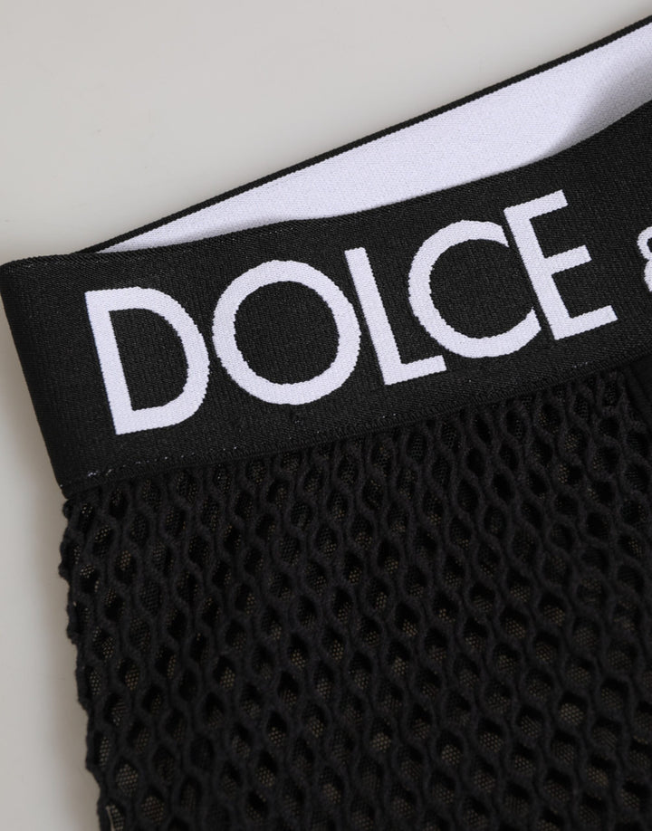 Women’s Dolce &amp; Gabbana Black Cotton Logo Shorts Midi Trouser Underwear