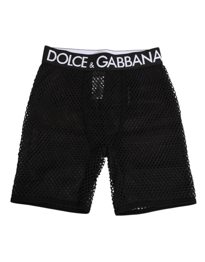 Women’s Dolce &amp; Gabbana Black Cotton Logo Shorts Midi Trouser Underwear