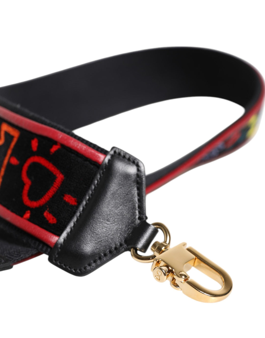 Women’s Dolce &amp; Gabbana Black Cotton Printed Bag Shoulder Strap
