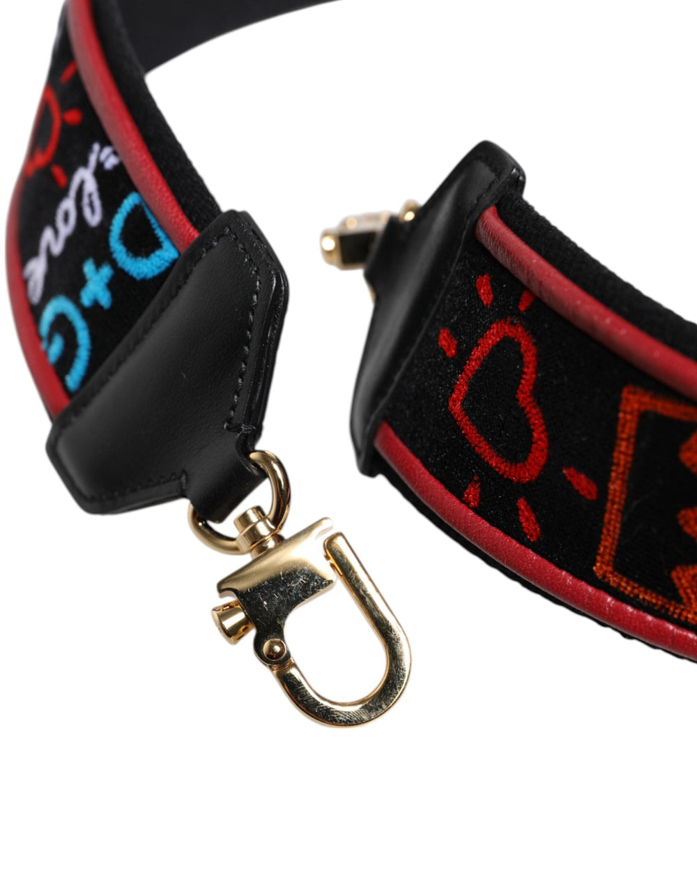 Women’s Dolce & Gabbana Black Cotton Printed Women Bag Accessory Shoulder Strap