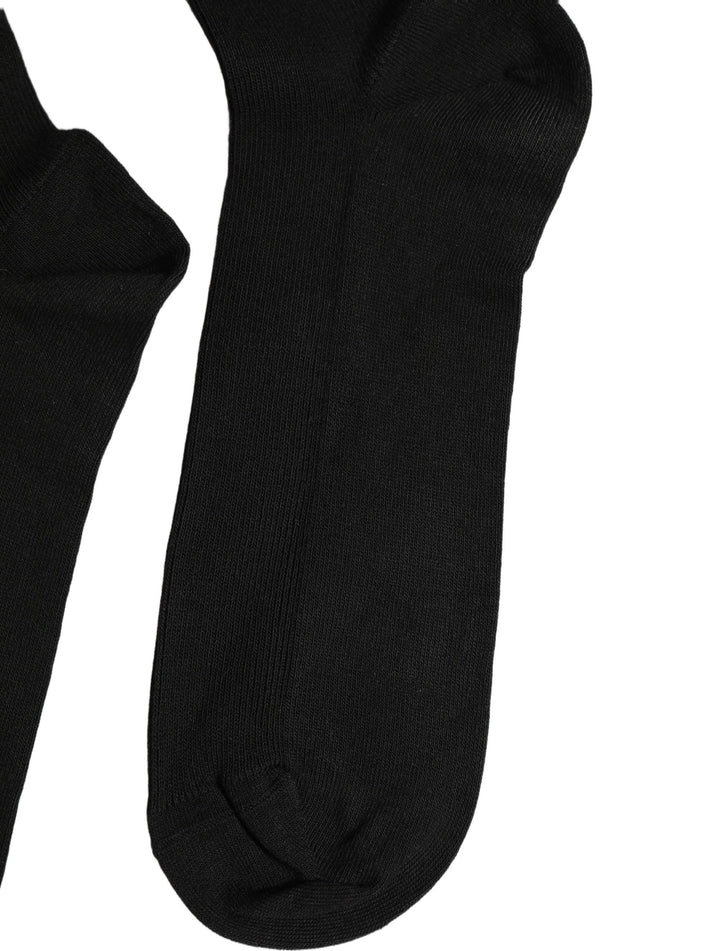 Women’s Dolce &amp; Gabbana Black Cotton Ribbed Logo Over the Calf Women Socks