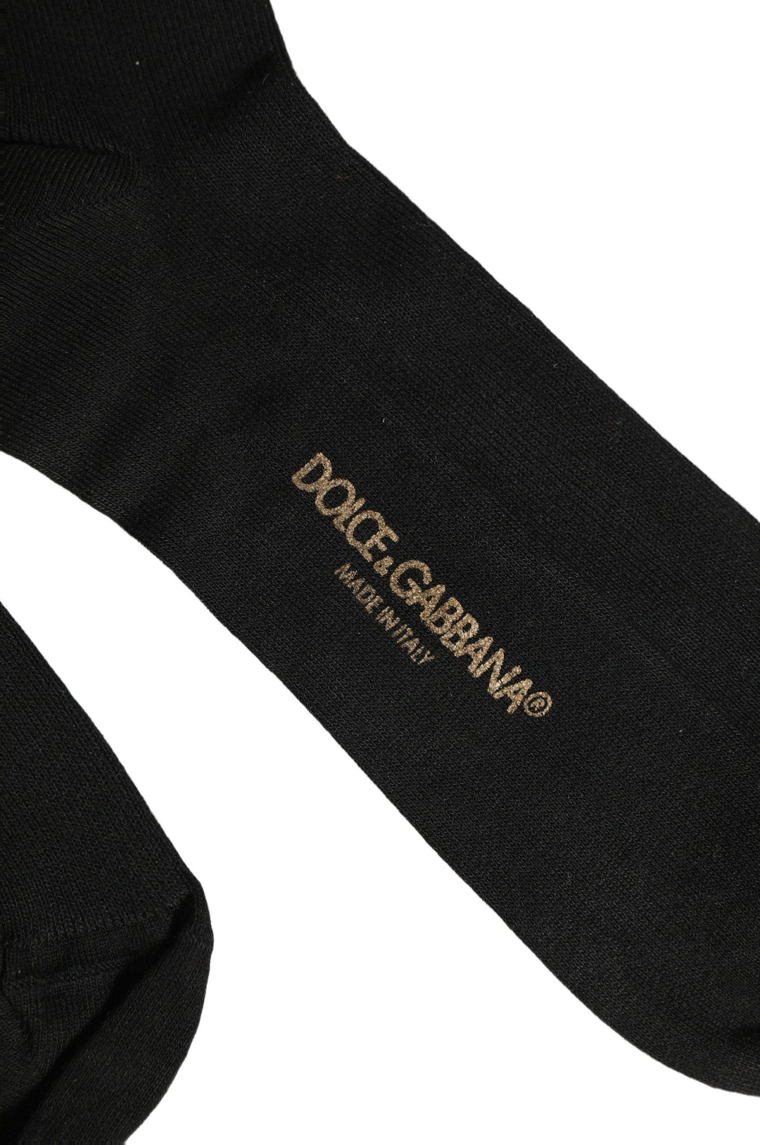 Women’s Dolce & Gabbana Black Cotton Ribbed Logo Over the Calf Women Socks