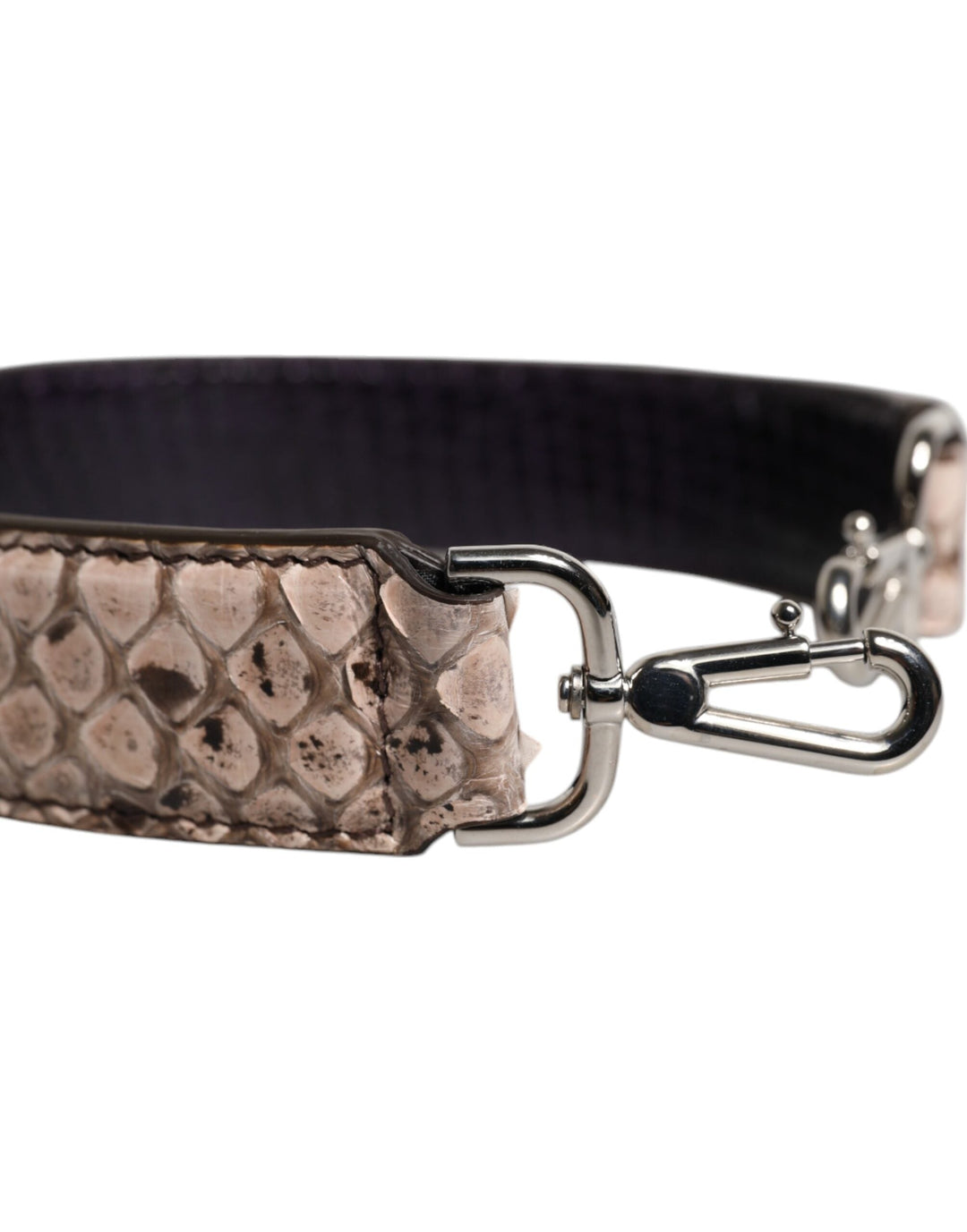Women’s Dolce &amp; Gabbana Black Cream Exotic Leather Bag Shoulder Strap