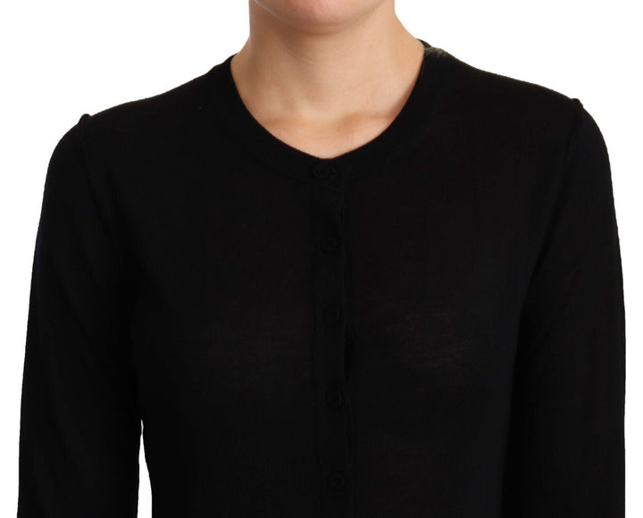 Women’s Dolce &amp; Gabbana Black Crewneck Pullover Staff Sweater Wool