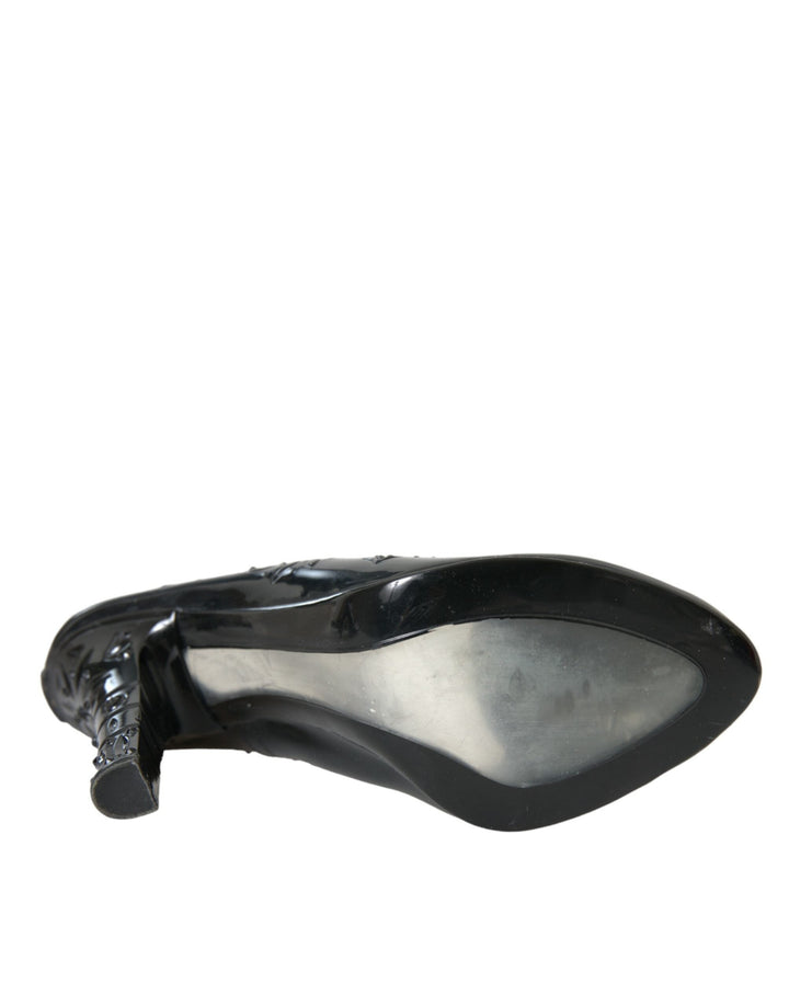 Women’s Dolce &amp; Gabbana Black Crystal Cinderella Heels Pumps Shoes