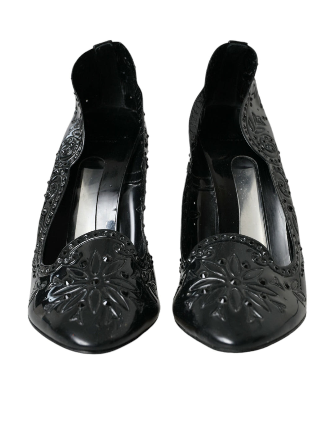 Women’s Dolce & Gabbana Black Crystal Cinderella Heels Pumps Shoes