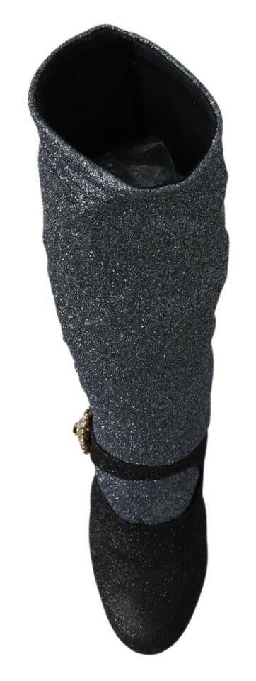 Women’s Dolce &amp; Gabbana Black Crystal Mary Janes Booties Shoes