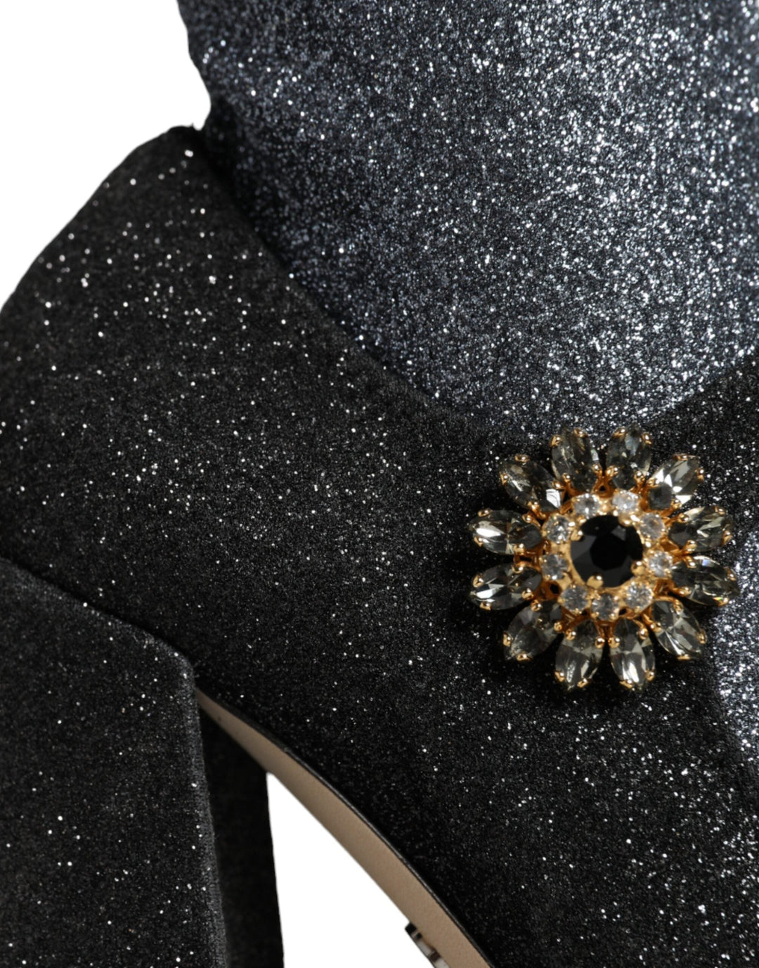 Women’s Dolce &amp; Gabbana Black Crystal Mary Janes Booties Shoes
