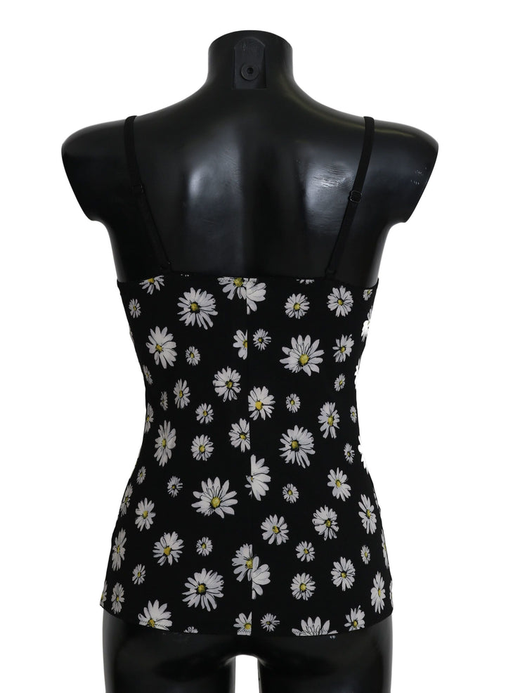 Women’s Dolce &amp; Gabbana Black Daisy Print Dress Lingerie Chemisole