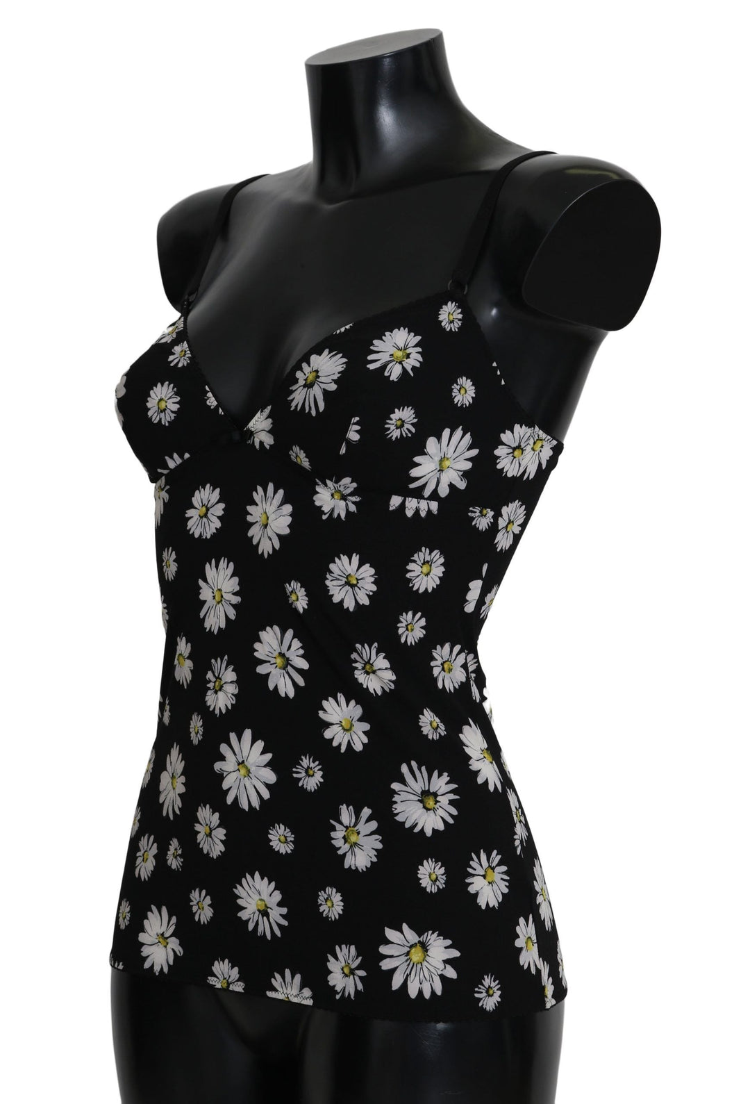 Women’s Dolce &amp; Gabbana Black Daisy Print Dress Lingerie Chemisole