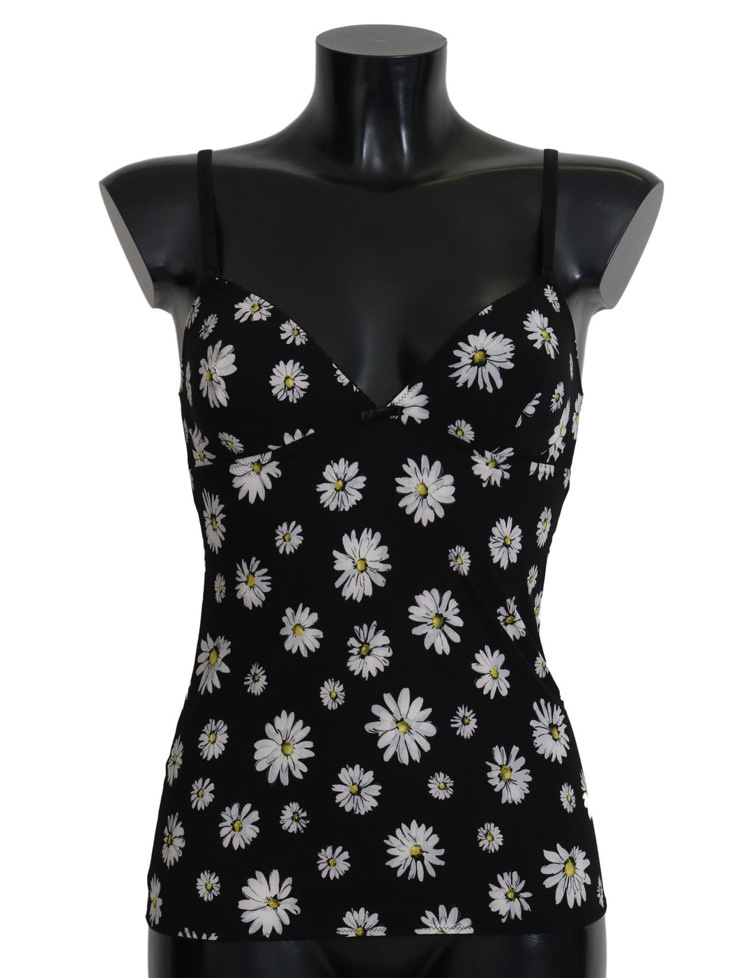 Women’s Dolce &amp; Gabbana Black Daisy Print Dress Lingerie Chemisole