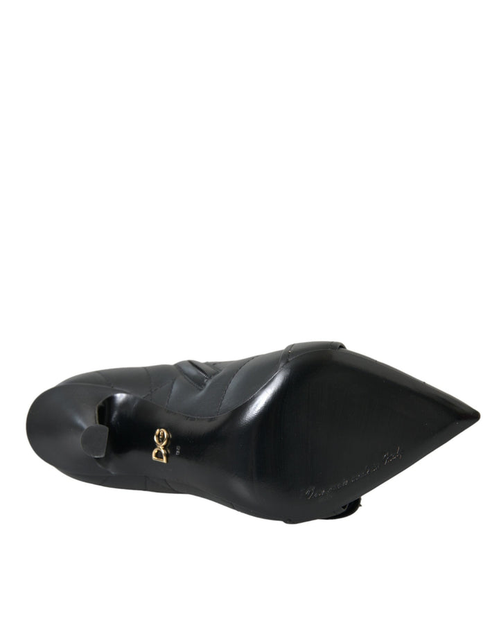 Women’s Dolce &amp; Gabbana Black Devotion Quilted Buckled Boots Shoes