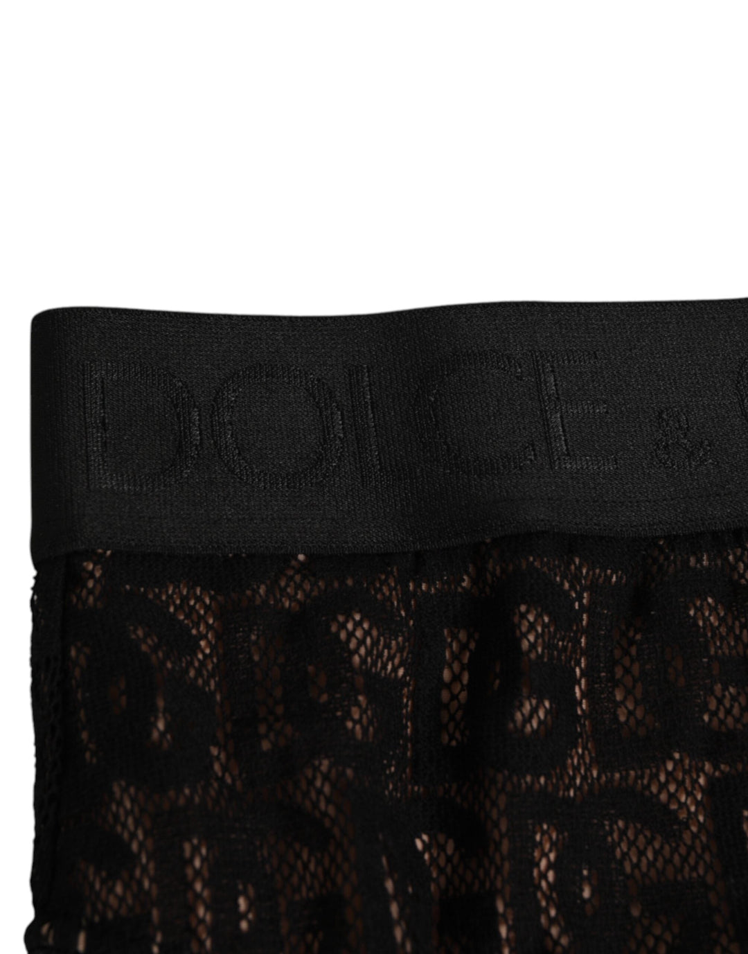 Women’s Dolce &amp; Gabbana Black Dg Logo Lace High Brief Panty Underwear