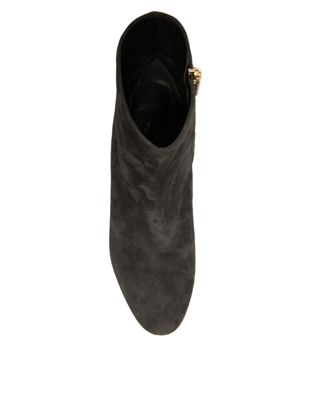 Dolce &amp; Gabbana Black Embellished Heel Ankle Boots Shoes