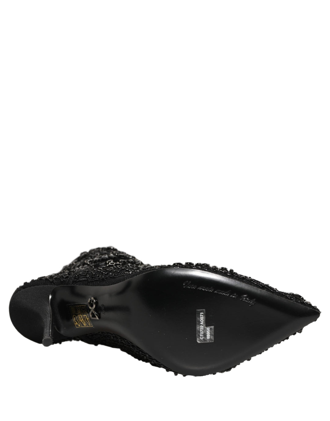Women’s Dolce &amp; Gabbana Black Embellished Mesh Ankle Boots Shoes