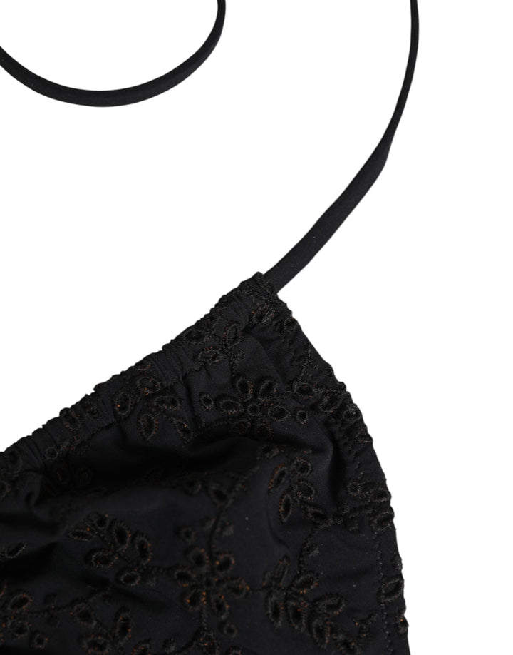 Women’s Dolce &amp; Gabbana Black Embroidered Triangle Swimwear Underwear