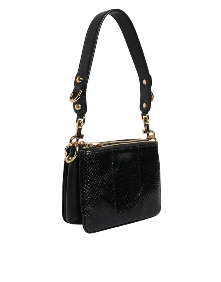 Women’s Dolce &amp; Gabbana Black Exotic Leather Shoulder Sling Clutch Bag