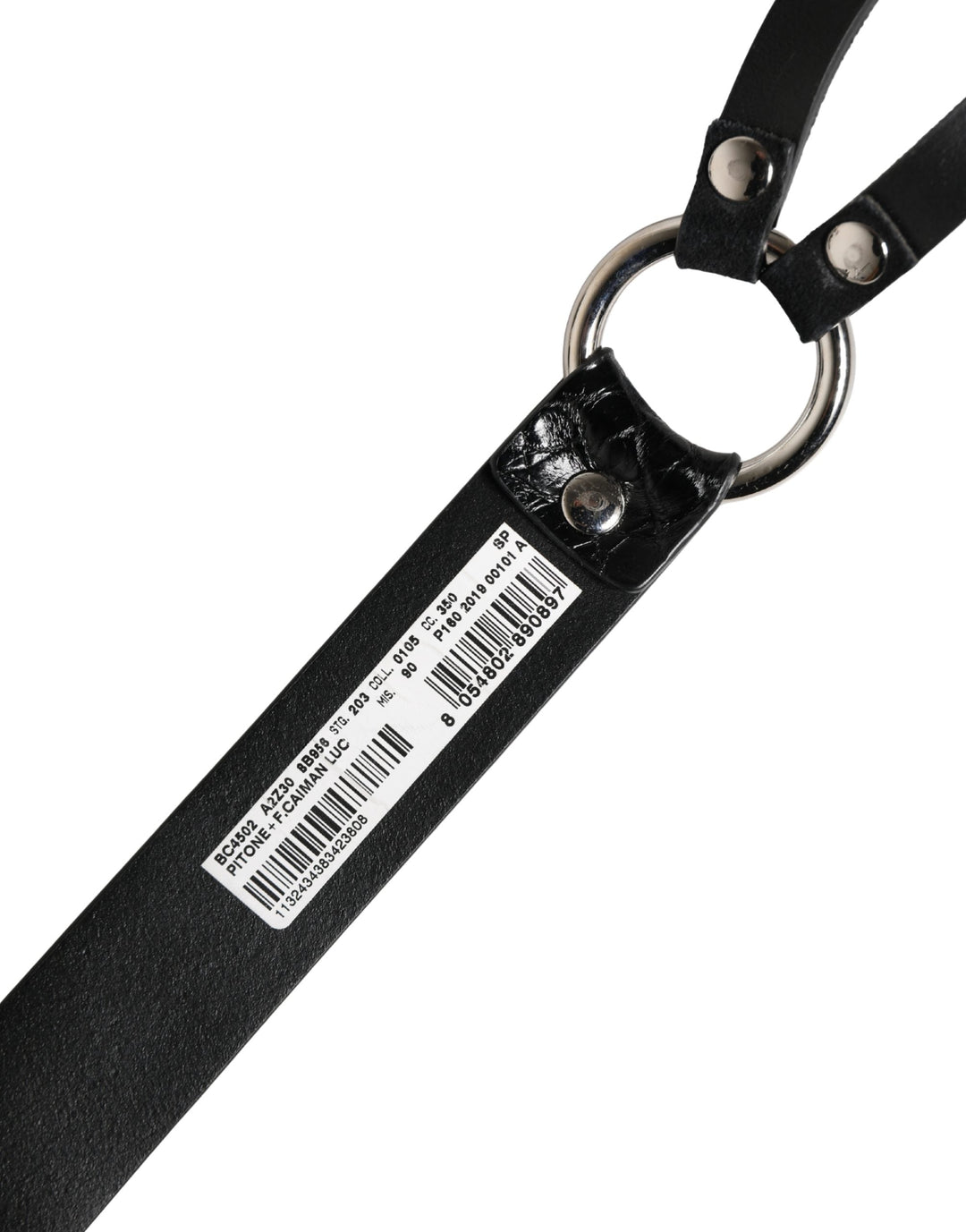 Women’s Dolce &amp; Gabbana Black Exotic Leather Silver Metal Buckle Belt