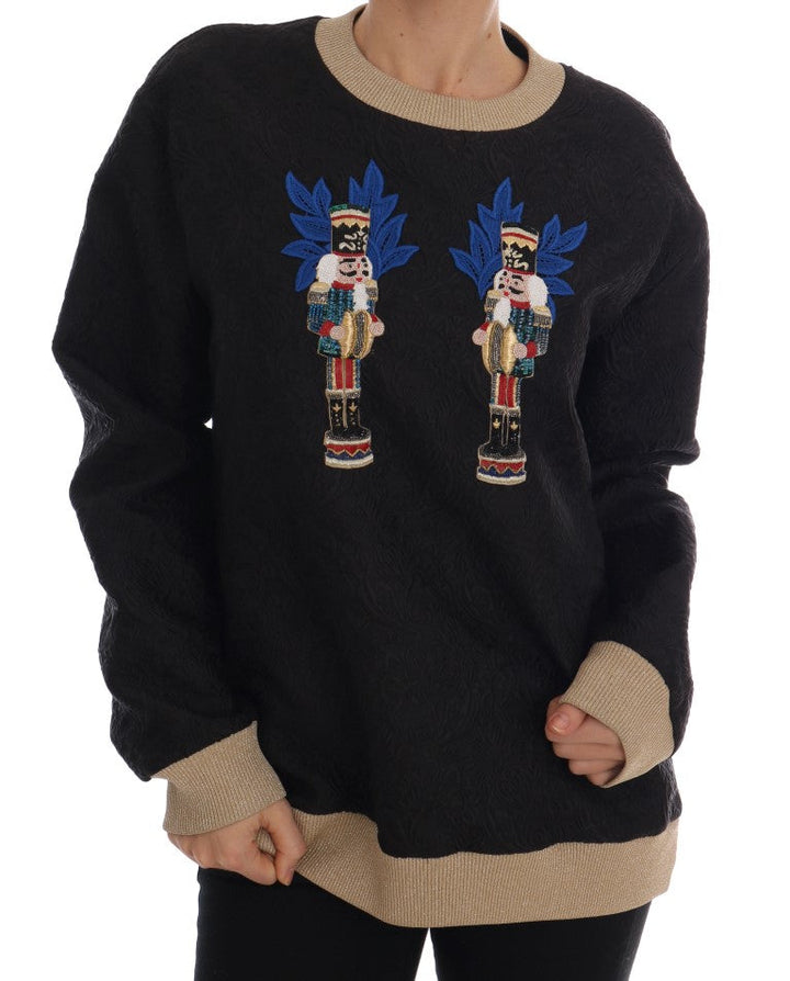 Women’s Dolce &amp; Gabbana Black Fairy Tale Brocade Zipper Sweater