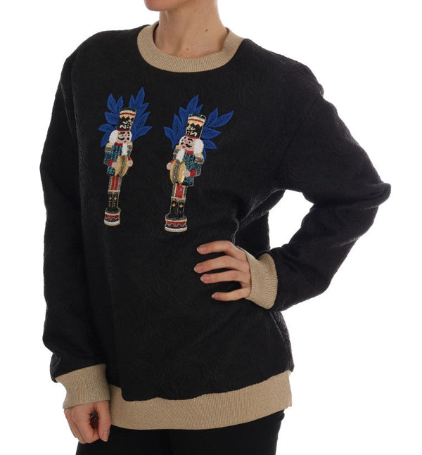 Women’s Dolce & Gabbana Black Fairy Tale Brocade Zipper Sweater